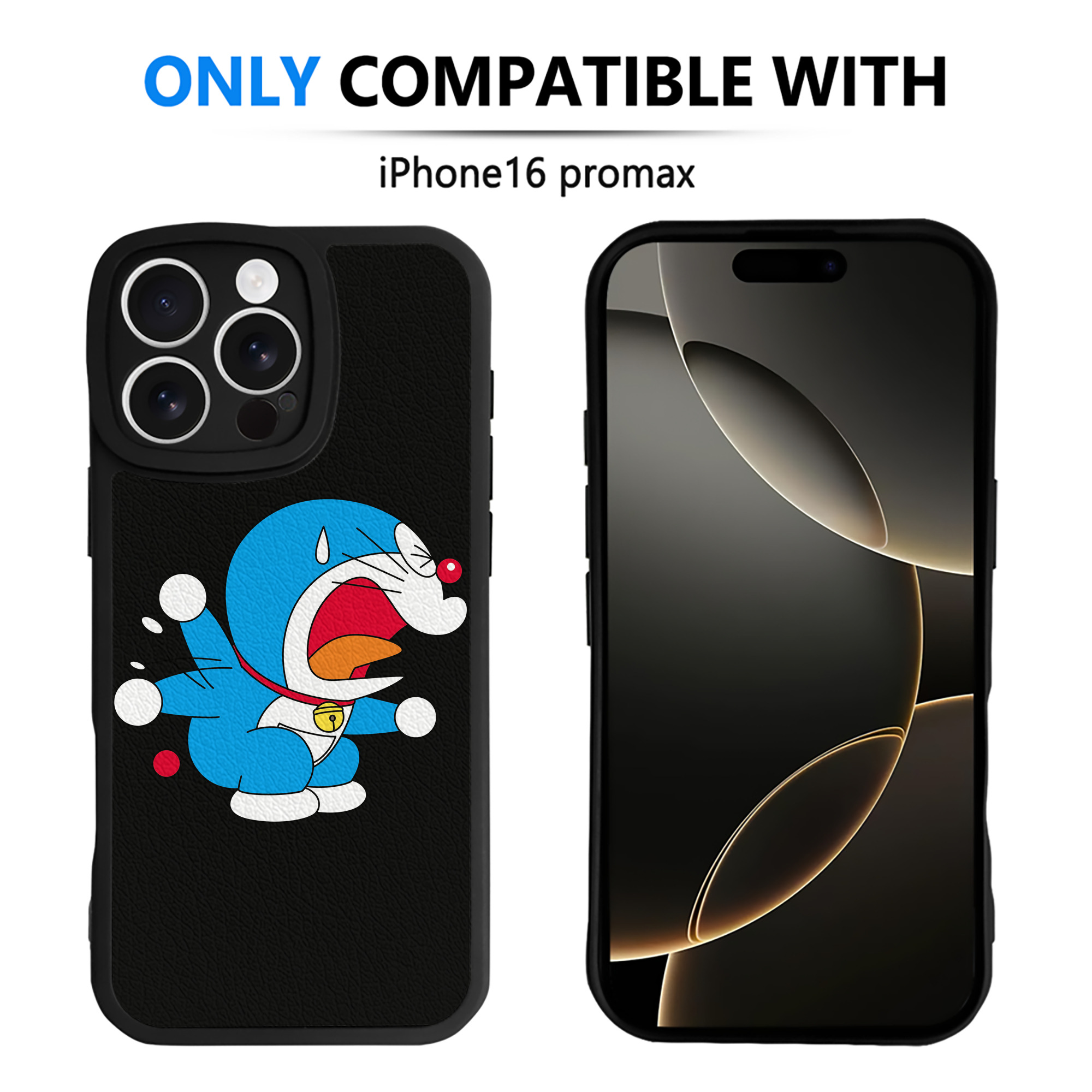 （画像用） ドラえもん Doraemon 【iPhone 16シリーズ対応】シリコンスマホケース（レザー調） 材質：シリコン